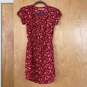 Kimchi Blue red floral button-up dress